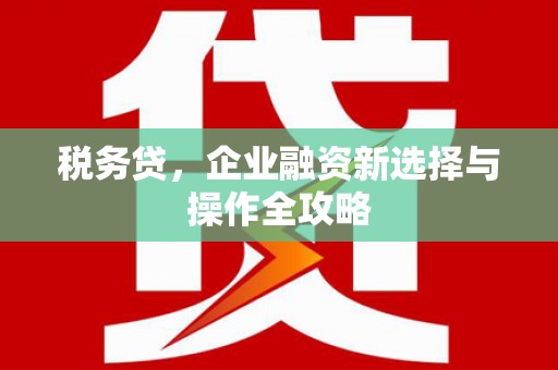前锋税务贷，企业融资新选择与操作全攻略
