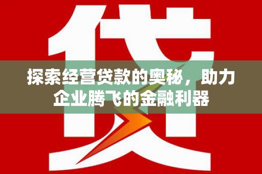 前锋探索经营贷款的奥秘，助力企业腾飞的金融利器