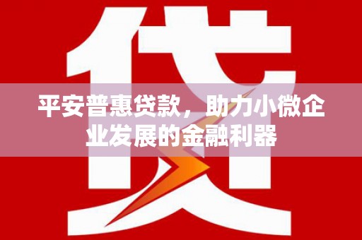 前锋平安普惠贷款，助力小微企业发展的金融利器