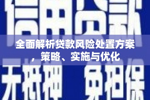前锋全面解析贷款风险处置方案，策略、实施与优化