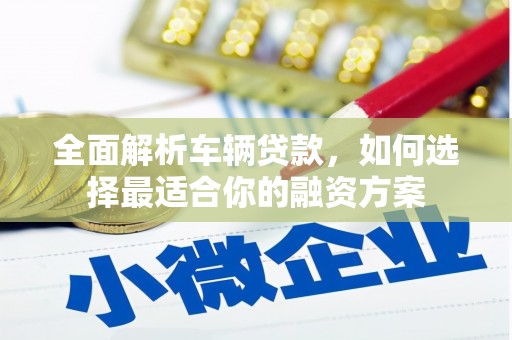 前锋全面解析车辆贷款，如何选择最适合你的融资方案