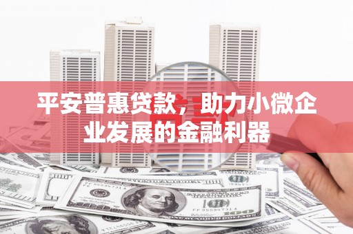 前锋平安普惠贷款，助力小微企业发展的金融利器
