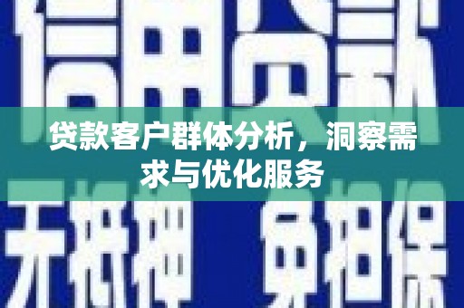 前锋贷款客户群体分析，洞察需求与优化服务
